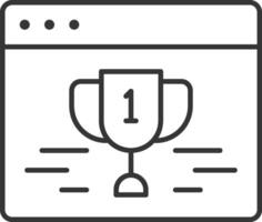 Page rank in SEO icon thin outline style detailed vector
