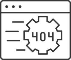Not found 404 page in SEO icon thin outline style detailed vector