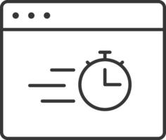 Fast load web in SEO icon thin outline style detailed vector