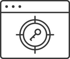 Keyword target in SEO icon thin outline style detailed vector
