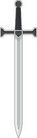 sword drawing with black outline without background vector
