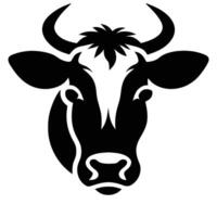 Cow Face silhouette white background vector