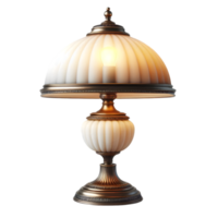 Lamp with a white shade on a wooden base isolated from background png