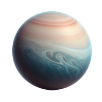 Planet Jupiter with swirls and waves on transparent background png