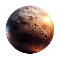 Planet mars, with a red and orange color isolated from background png