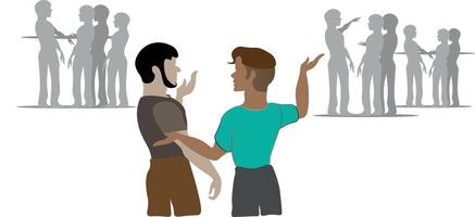 discuss working moments, a meeting of a group of people solve work issues vector