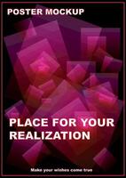 mockup. It can be used for any kind of design and advertising. Turned in different directions, translucent rectangles and squares in pink tones create the effect of movement. vector