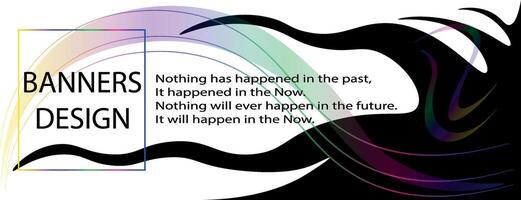 Banner with black and colored waves. Can be used for any kind of design advertising. vector