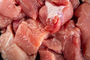 raw pork meat pulp fresh cooking appetizer meal food snack on the table copy space food background rustic top view photo