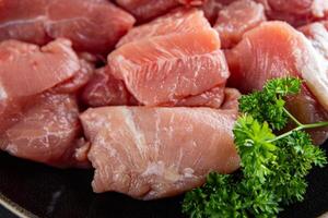 raw pork meat pulp fresh cooking appetizer meal food snack on the table copy space food background rustic top view photo