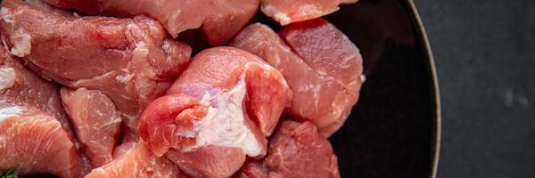 raw pork meat pulp fresh cooking appetizer meal food snack on the table copy space food background rustic top view photo