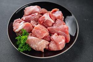 raw pork meat pulp fresh cooking appetizer meal food snack on the table copy space food background rustic top view photo