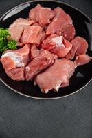 raw pork meat pulp fresh cooking appetizer meal food snack on the table copy space food background rustic top view photo