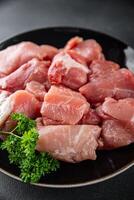 raw pork meat pulp fresh cooking appetizer meal food snack on the table copy space food background rustic top view photo