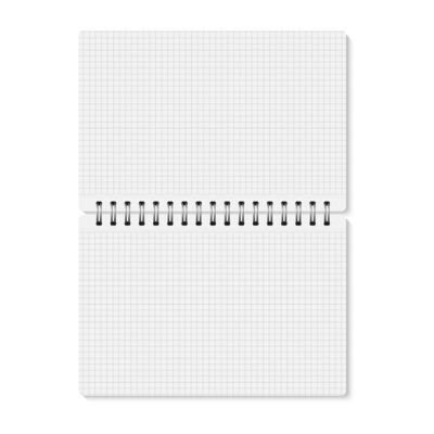 white realistic opened spiral bound notebook.