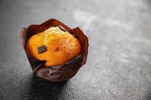 chocolate cupcake sweet dessert cake appetizer meal food snack on the table copy space food background rustic top view photo