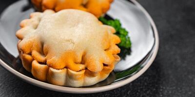 seafood pie dish fresh cooking appetizer meal food snack on the table copy space food background rustic top view photo