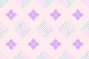 Pixel ethnic pattern oriental traditional. design fabric pattern textile African Indonesian Indian seamless Aztec style abstract illustration vector