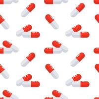 Medicinal capsules on a white background, pills. Background, print vector