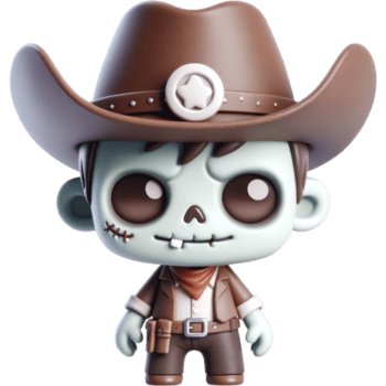 zombi vaquero 3d juguete Víspera de Todos los Santos elementos charater png