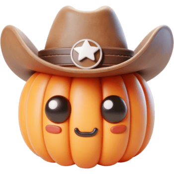 calabazas vistiendo vaquero sombreros 3d juguete Víspera de Todos los Santos elementos charater png