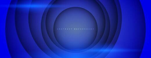 blue circle papercut layer background. abstract circular background vector