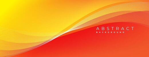 yellow orange abstract background with way lines and wavy shapes vector