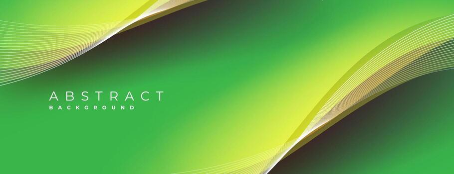 green and yellow abstract background with wavy lines and wavy shapes vector