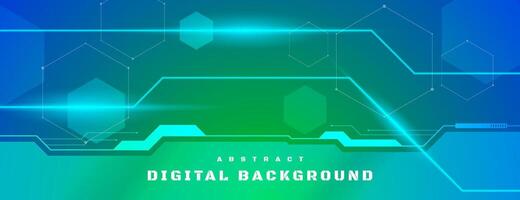 digital technology background with blue and green color. modern banner design vector