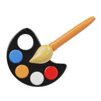 Colour palette icon 3d render illustration png