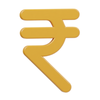 Rupee icon 3d render illustration png