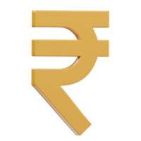 Rupee icon 3d render illustration png