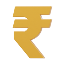 Rupee icon 3d render illustration png