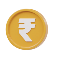 Rupee icon 3d render illustration png