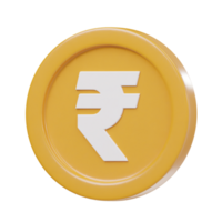 Rupee icon 3d render illustration png