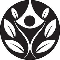Clean Modern Healing Logo black and white vector