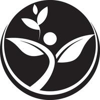 Clean Modern Healing Logo black and white vector