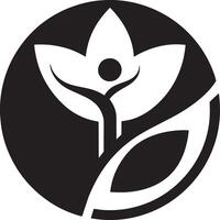 Clean Modern Healing Logo black and white vector