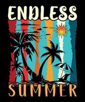 Endless Summer- Summer vintage t shirt design vector
