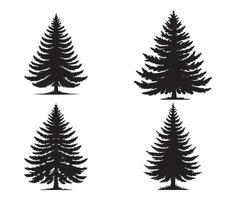 set of fir tree silhouette. Christmas and New Year design elements. Christmas trees vector