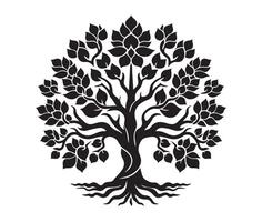 tree silhouette icon isolated on white background. vector