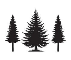 set of fir tree silhouette. Christmas and New Year design elements. Christmas trees vector