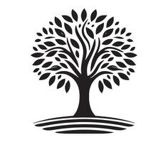 tree silhouette icon isolated on white background. vector