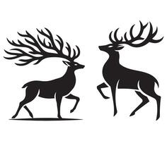 Deer Silhouette Isolated on White Background vector