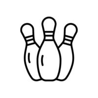 bowling pin, line icon, isolated background vector