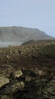 Beautiful view of foggy mountains with a reflection in a lake video
