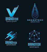gradient technology logo template collection vector