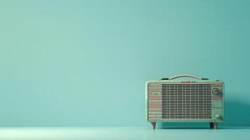artístico Clásico radio en un ligero turquesa antecedentes con abundante copyspace foto