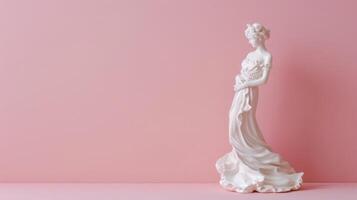 Blush background featuring a porcelain figurine, perfect for copyspace photo
