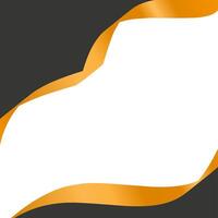 Black And Orange Wavy Shapes Abstract Wave Border Wave Achievement in white background. vector